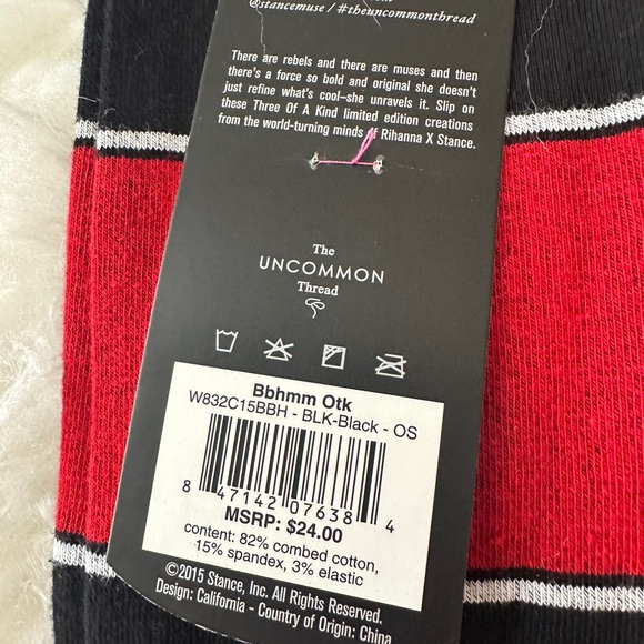 Fenty Beauty Black and Red Tall Socks - Picture 4 of 4